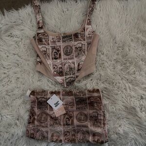 Tiger Mist Pink Stamp Print Top